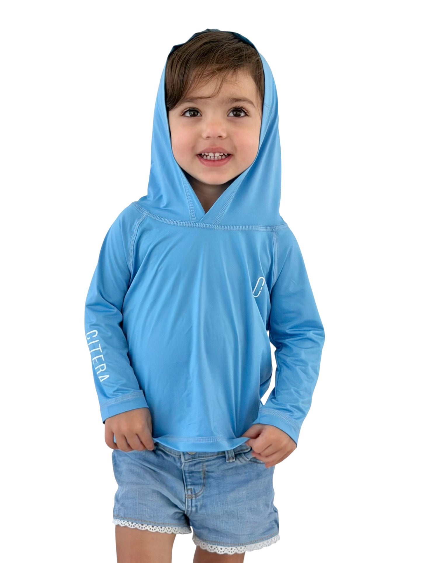 Franela UV Con Capucha Azul Lavanda