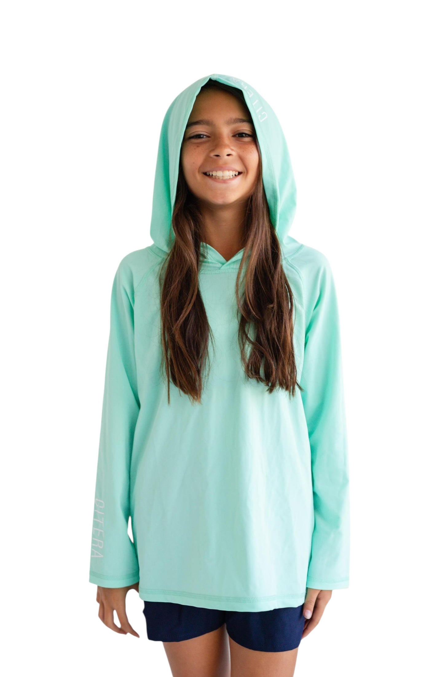 Franela UV Con Capucha Menta