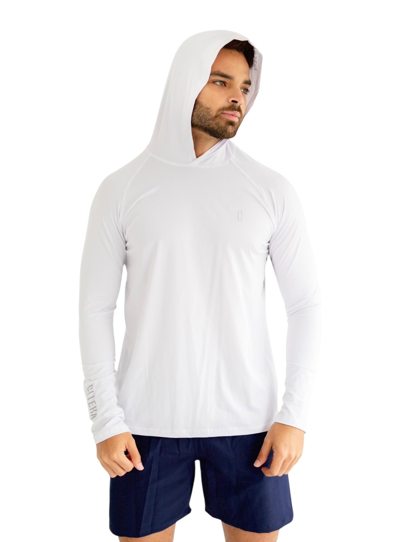 Franela UV Con Capucha Blanco