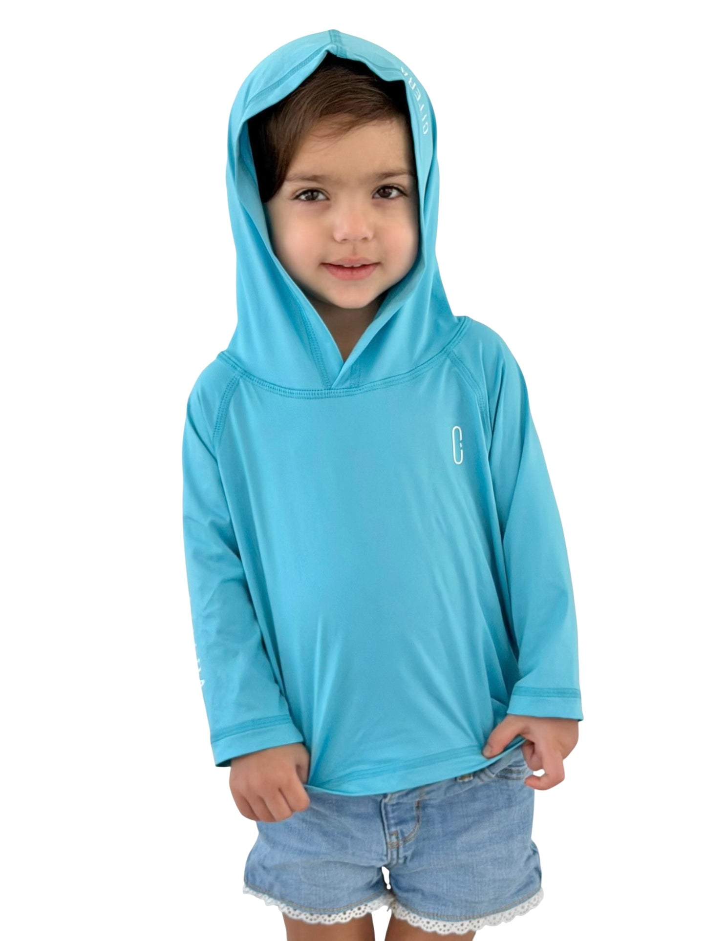 Franela UV Con Capucha Azul Cielo