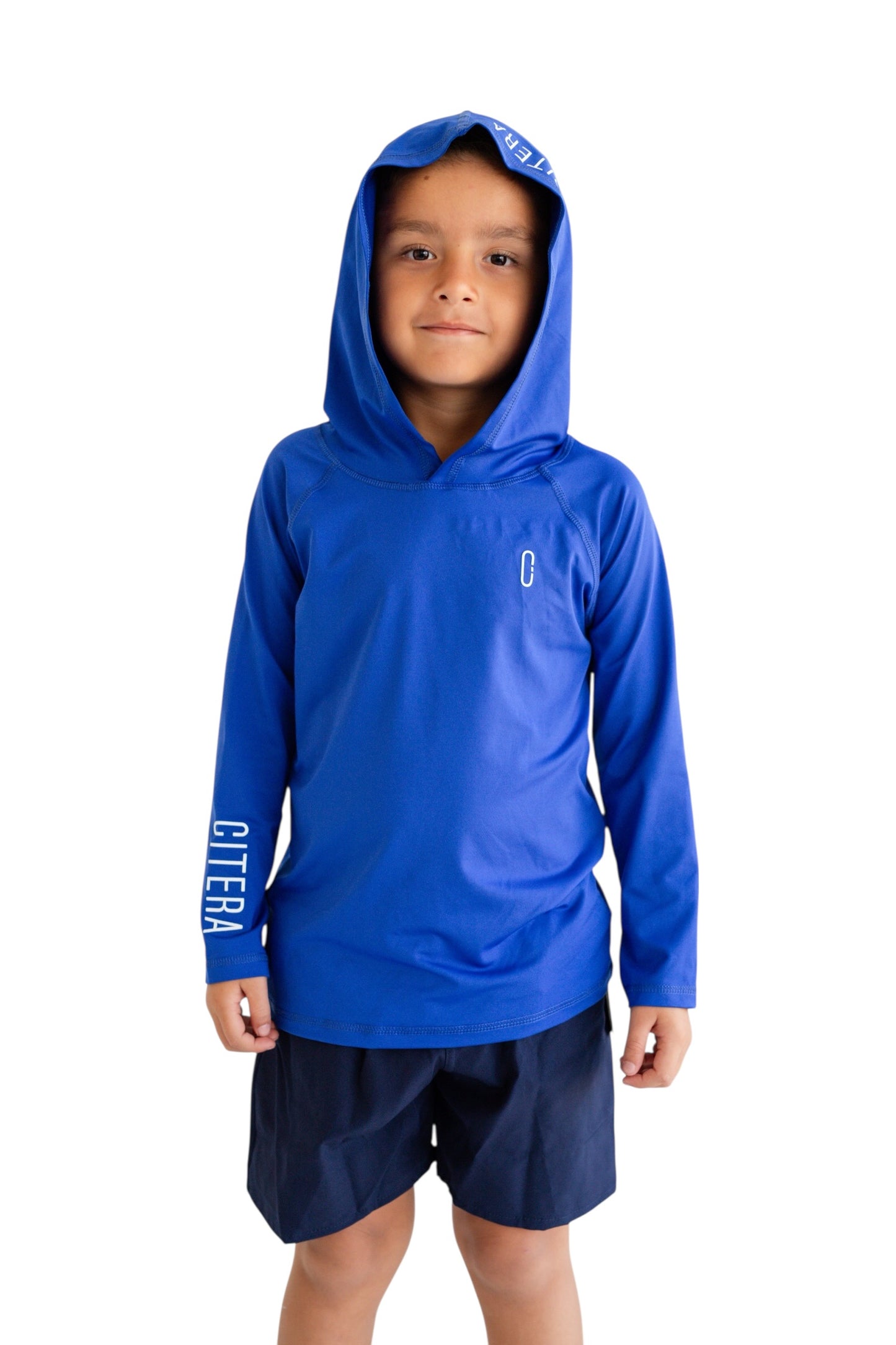 Franela UV Con Capucha Azul Rey