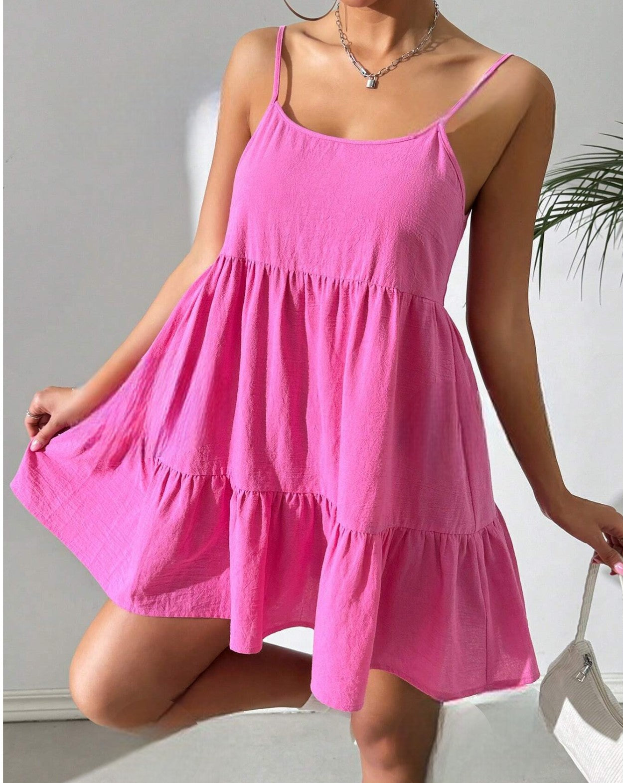 Vestido Volado Fucsia