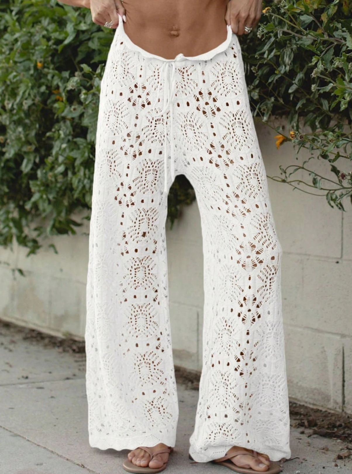 Pantalon Blanco Tejido