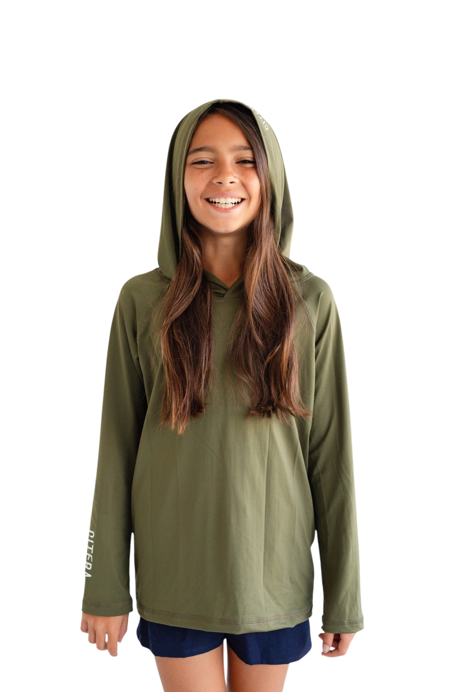 Franela UV Con Capucha Verde