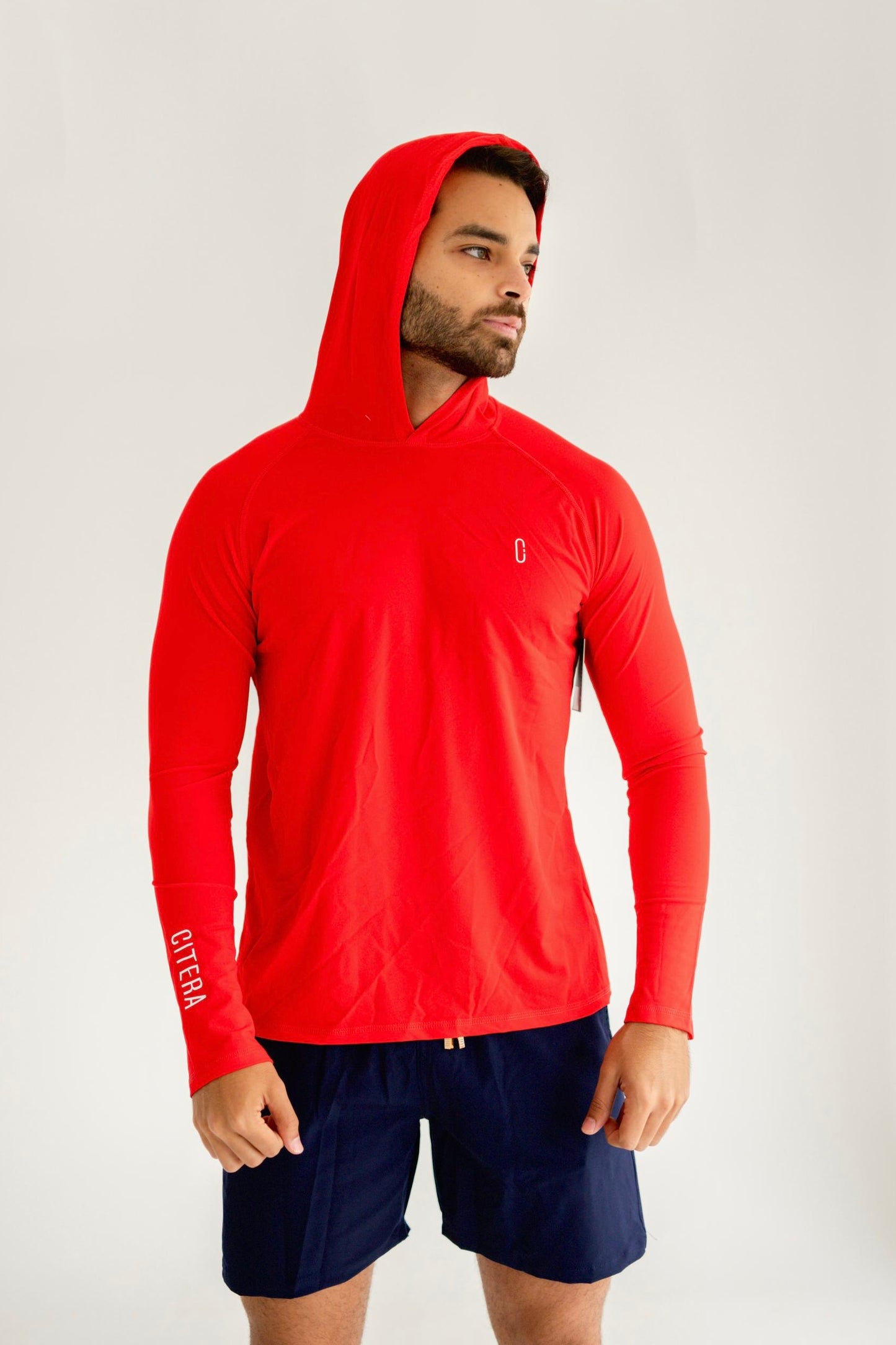 Franela UV Con Capucha Rojo