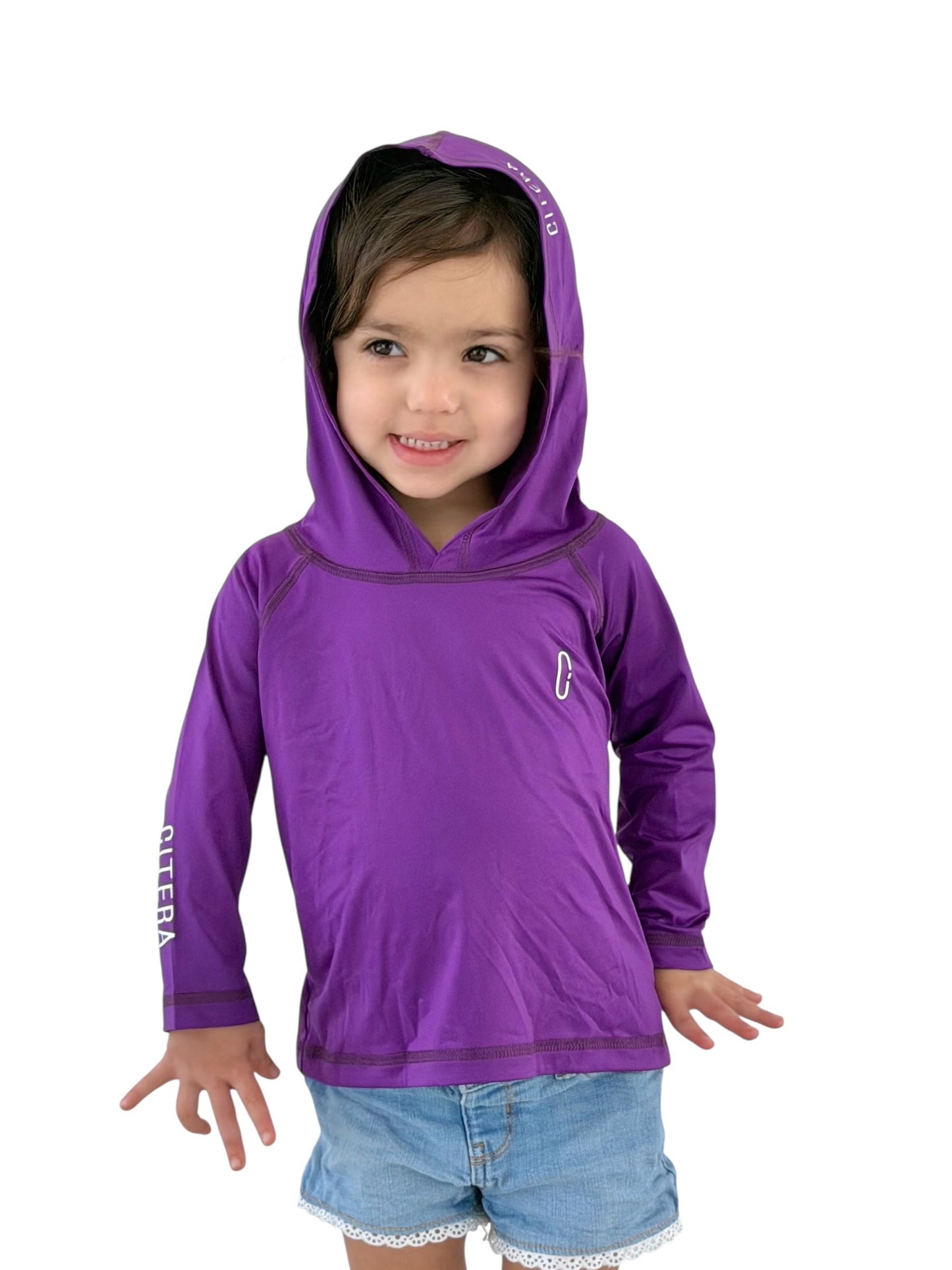 Franela UV Con Capucha Morada