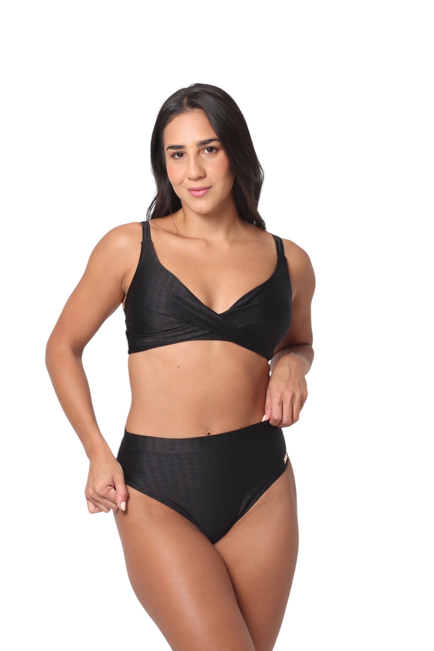 Lisboa Panty Alta Texturizado Negro