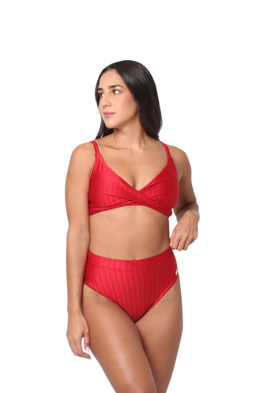 Lisboa Panty Alta Texturizado Rojo