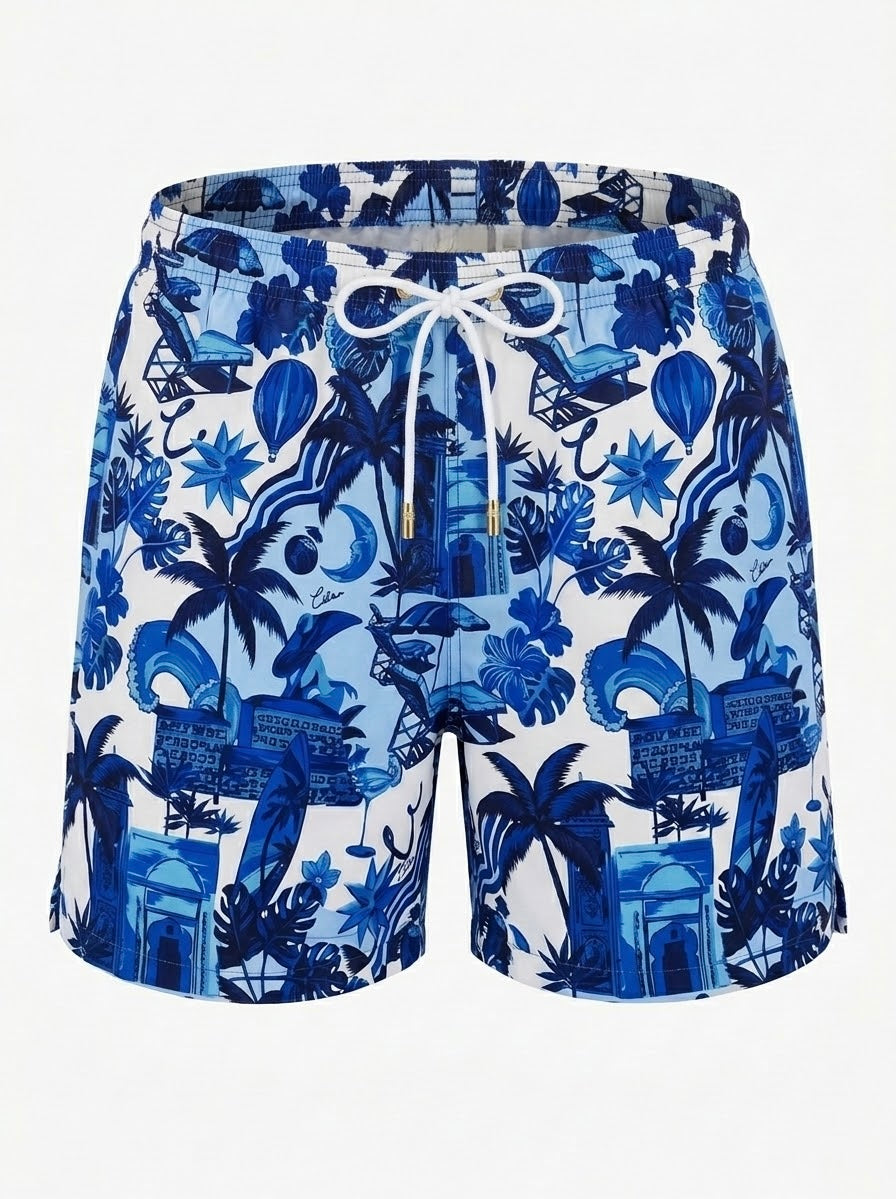Short Blue Tropical