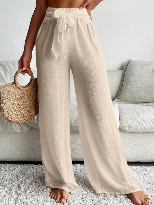 Pantalon Lino Beige Lazo