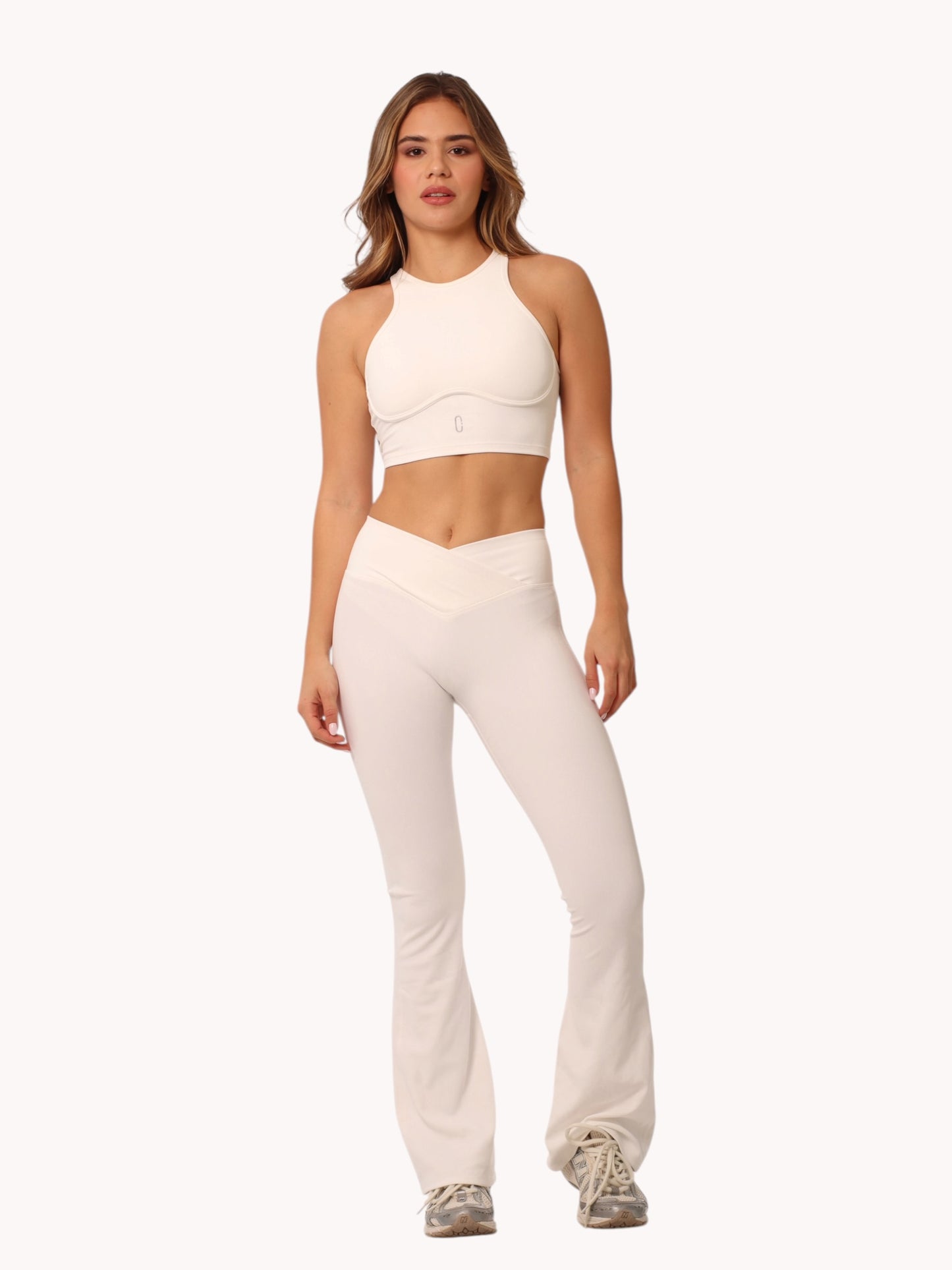 Set Bota Ancha Acanalado Blanco