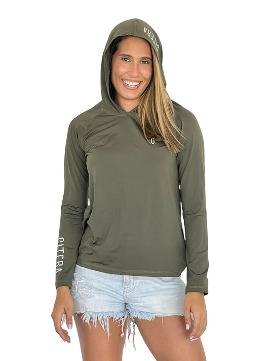 Franela UV Con Capucha Verde