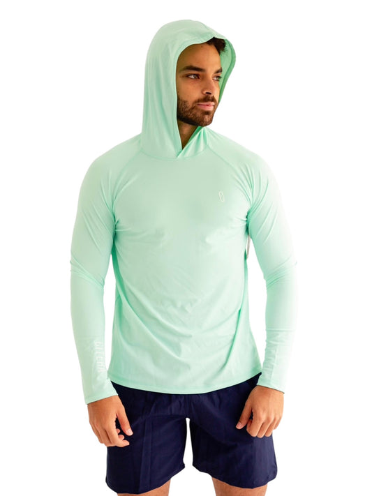 Franela UV Con Capucha Menta