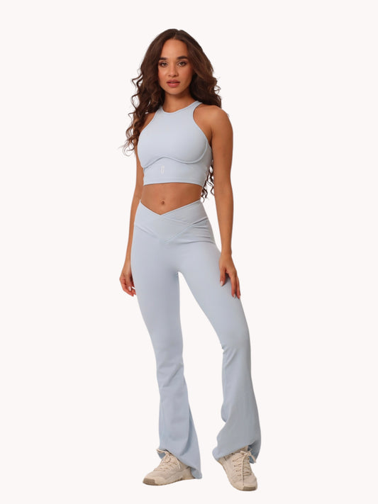 Set Bota Ancha Acanalado Azul