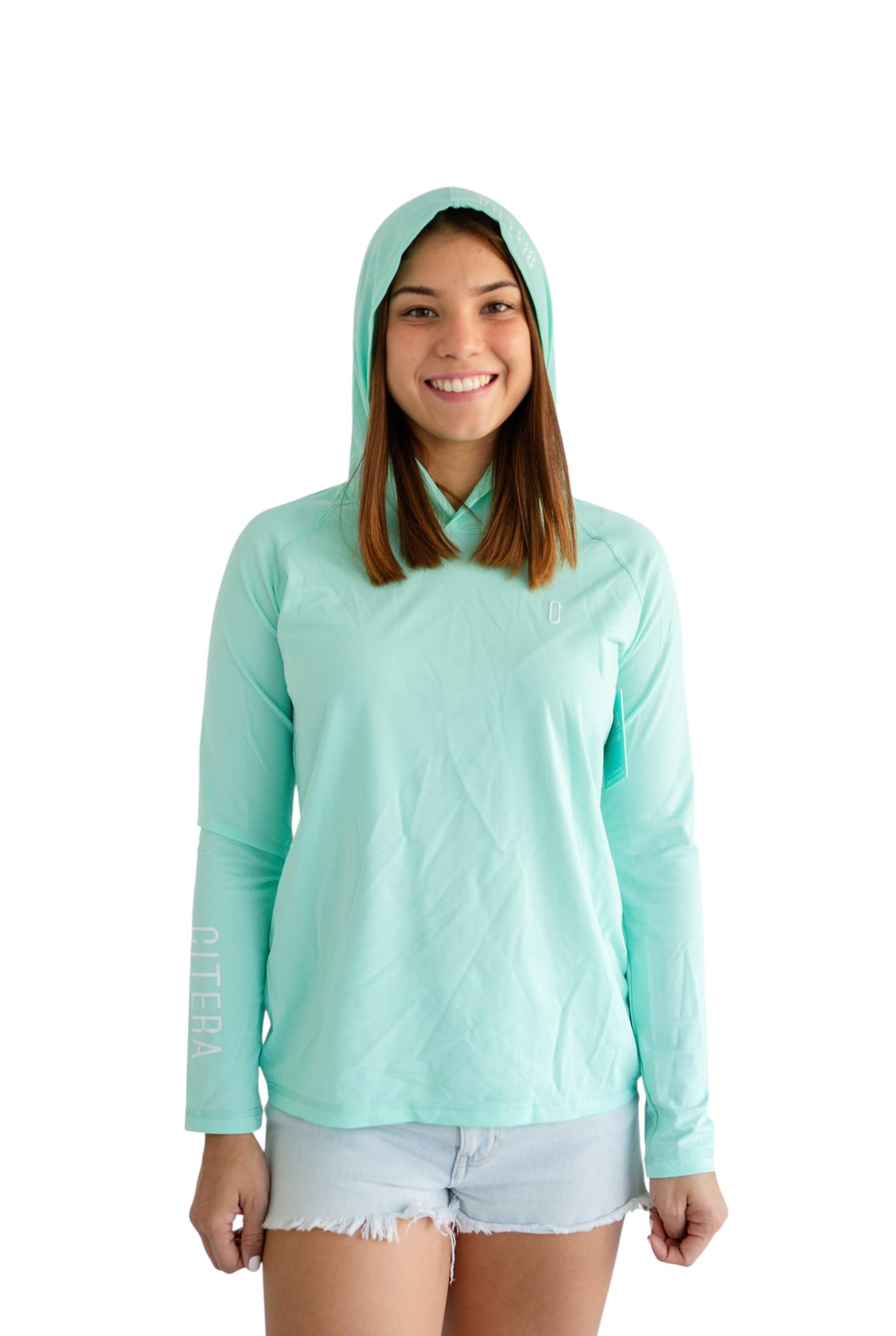Franela UV Con Capucha Menta