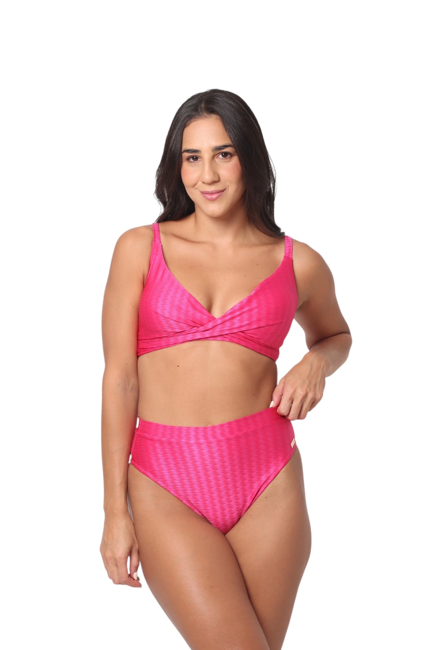 Lisboa Panty Alta Texturizado Fucsia