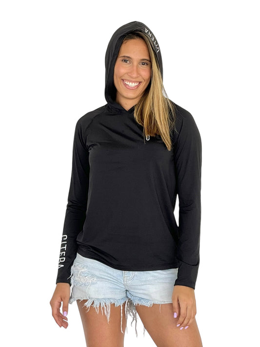 Franela UV Con Capucha Negro