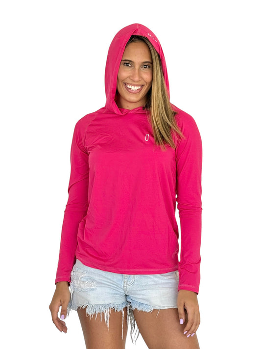 Franela UV Con Capucha Fucsia