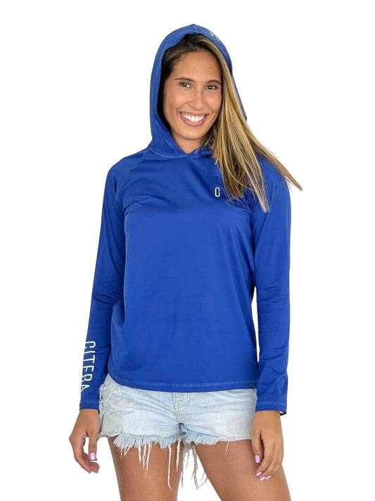 Franela UV Con Capucha Azul Rey