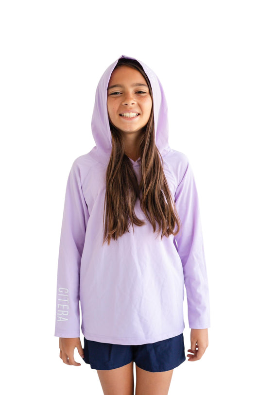 Franela UV Con Capucha Lila