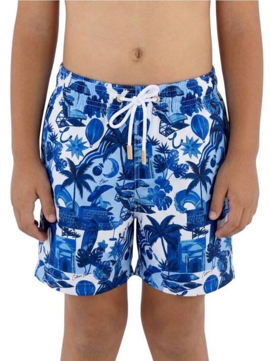 Short Blue Tropical