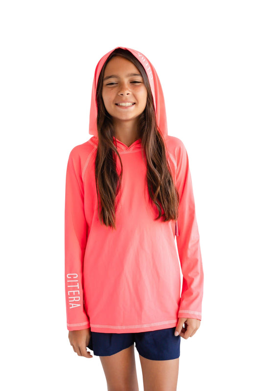 Franela UV Con Capucha Coral