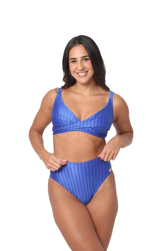 Lisboa Panty Alta Texturizado Azul Rey