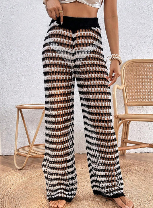 Pantalon Tejido Blanco y Negro