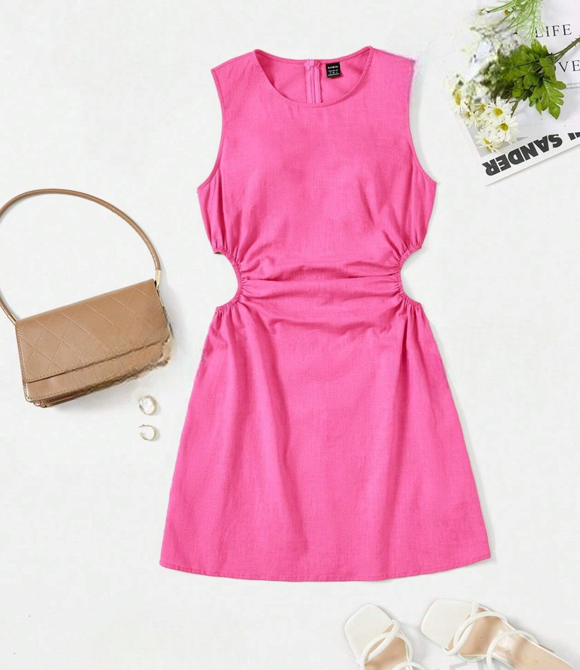 Vestido Fucsia Sin Mangas