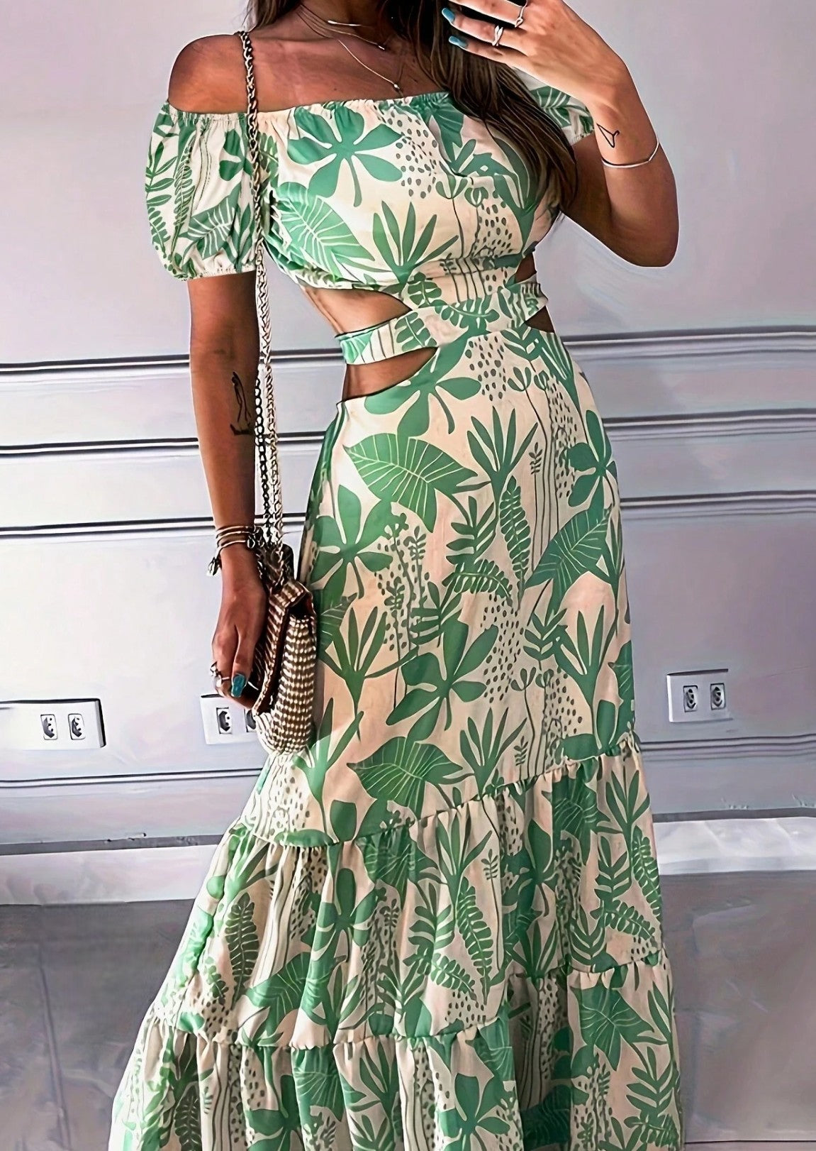 Vestido Estampado Verde