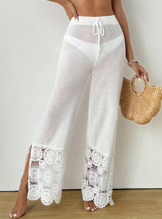 Pantalon Blanco Encaje