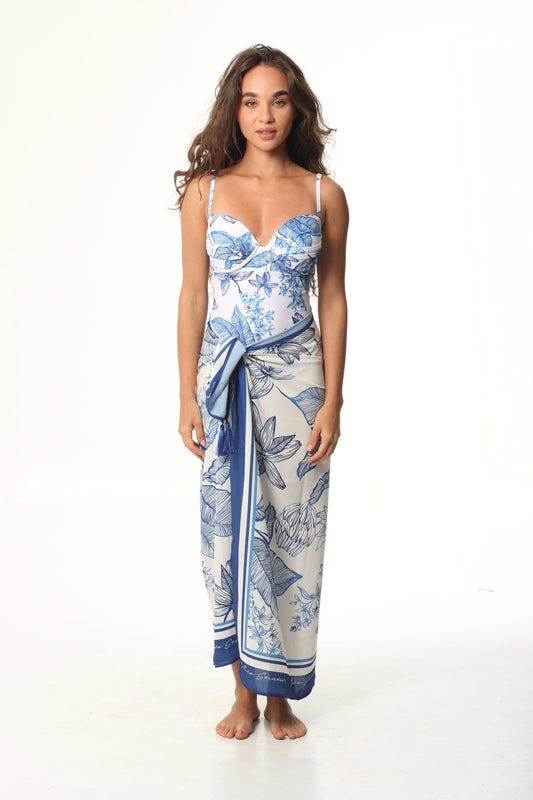 Pareo Match Blue Tropical