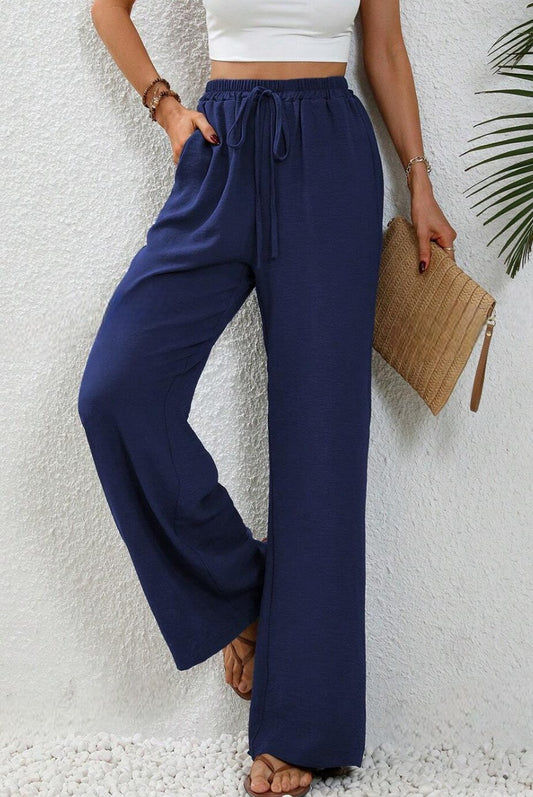 Pantalon Lino Azul